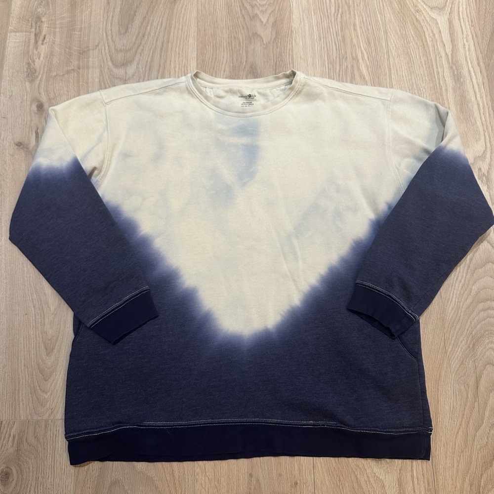 Natural Life Sweatshirt Women's Sz L Crewneck Pockets Tie Dye Oversized Boho